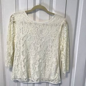 Off-white lace overlay top